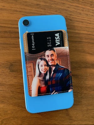 Card holder with photo of couple