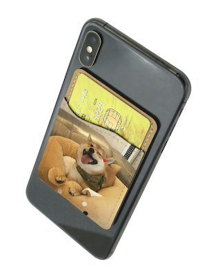 Card holder with photo of dog
