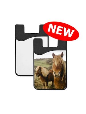 Card holder with photo of horses